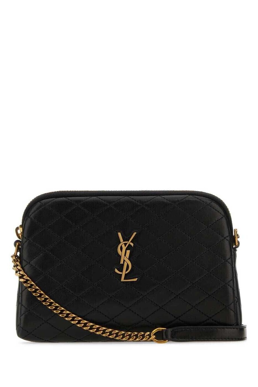Saint Laurent Cassandre Leather Card Holder Black